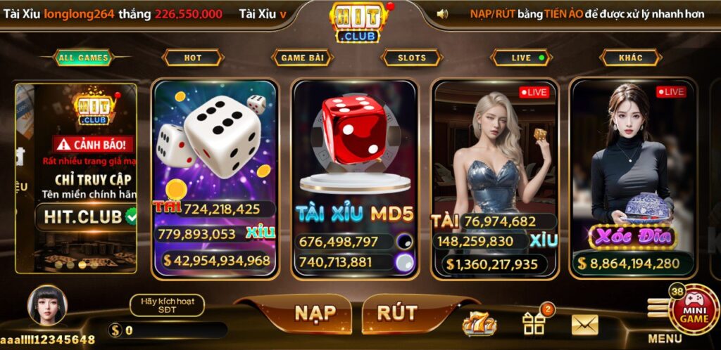 Hitclub - 1 Cổng Game Bài Không Thể Bỏ Qua Của Các Cược Thủ 4 Kho game khổng lồ của nhà cái hitclub