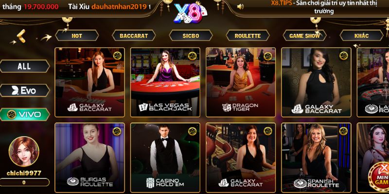 X8 - Thiên Đường Game Trực Tuyến Đẳng Cấp, Thượng Lưu 2026 4 Casino live sở hữu hình ảnh HD 4K sắc nét
