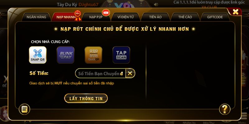 X8 - Thiên Đường Game Trực Tuyến Đẳng Cấp, Thượng Lưu 2026 3 Phương thức nạp rút tiền X8 đa dạng
